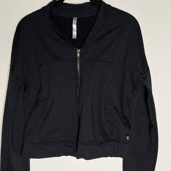 Fabletics Cropped Zip Up Attis Bomber Jacket Women's Size XS black - Picture 7 of 16